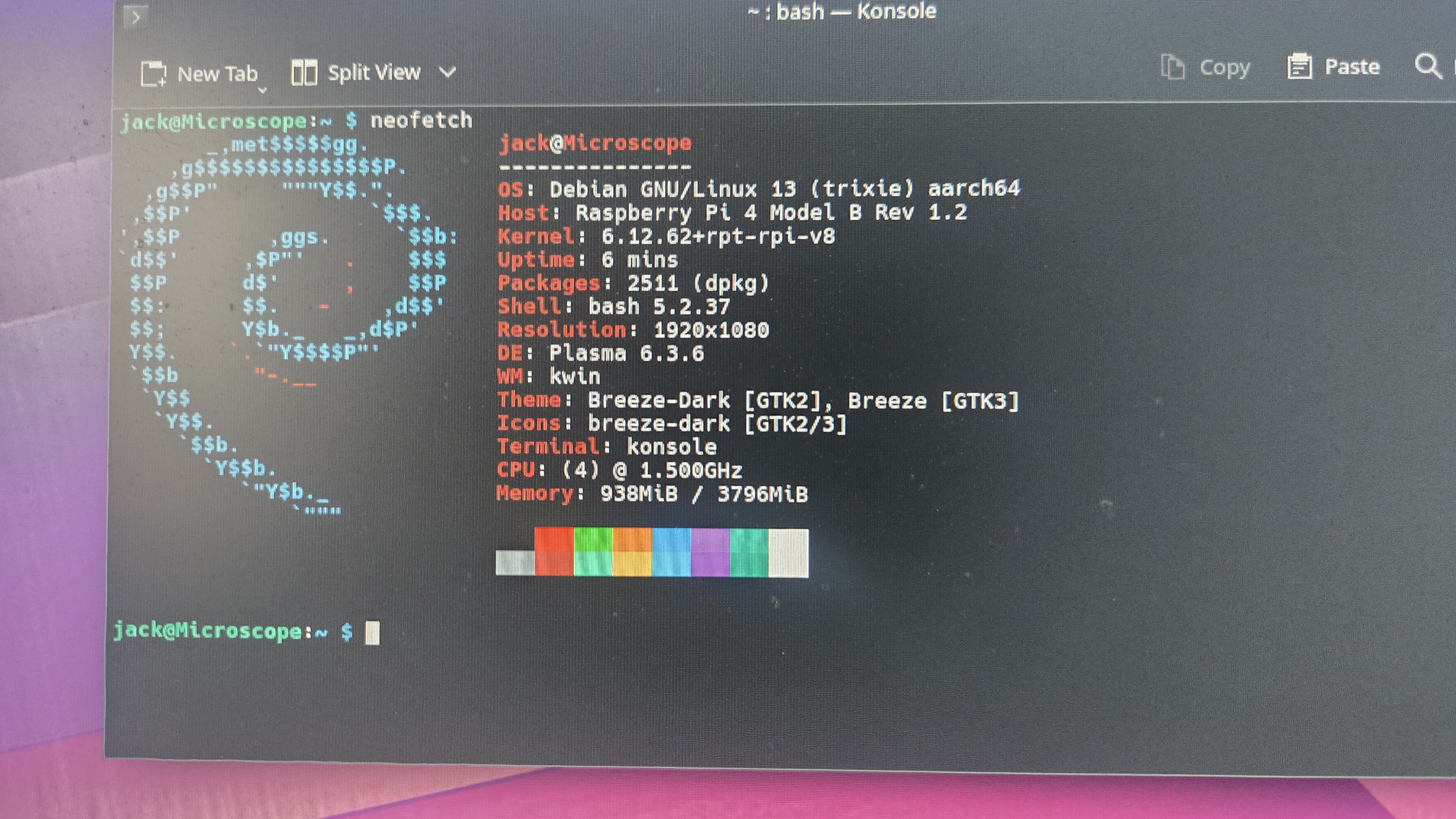Image showing neofetch on KDE Plasma